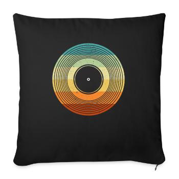Vinyl Record Album Classic Music Player Lover - Sofa pillowcase 17,3'' x 17,3'' (45 x 45 cm) - black - Front