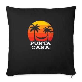 Punta Cana Dominican Republic Souvenir Holiday - Sofa pillowcase 17,3'' x 17,3'' (45 x 45 cm) - black - Front