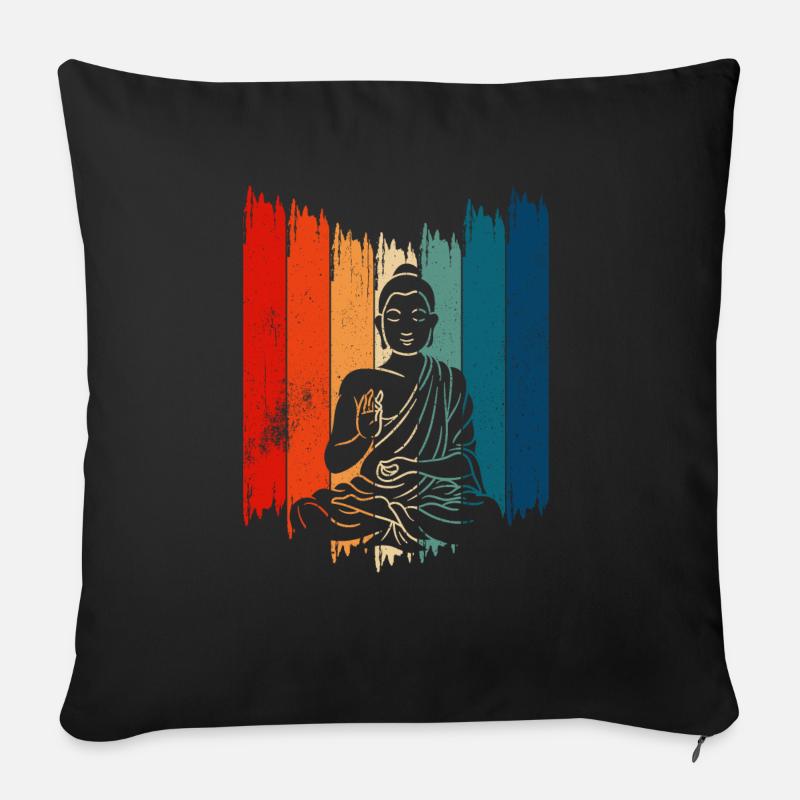 Meditating Buddha Vintage Buddha - Sofa pillowcase 17,3'' x 17,3'' (45 x 45 cm) - black
