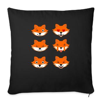 Fox - Sofa pillowcase 17,3'' x 17,3'' (45 x 45 cm) - black - Front