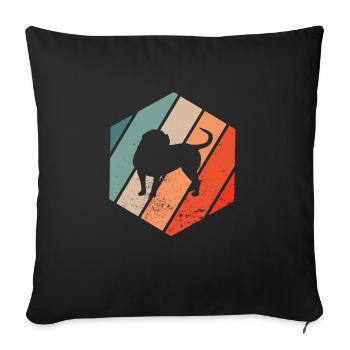 Colorbull Vintage Continental Bulldog Retro Dogs - Sofa pillowcase 17,3'' x 17,3'' (45 x 45 cm) - black - Front