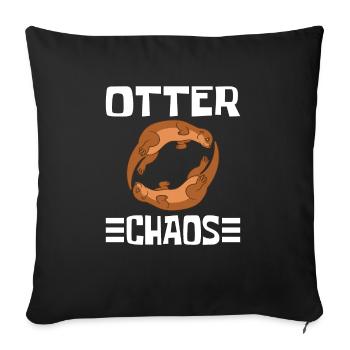 Otter and Sea Otter Chaos - Sofa pillowcase 17,3'' x 17,3'' (45 x 45 cm) - black - Front