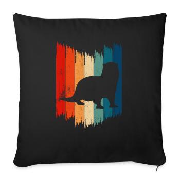 Otter and Sea Otter Vintage Otter - Sofa pillowcase 17,3'' x 17,3'' (45 x 45 cm) - black - Front