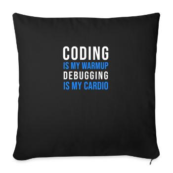 Funny Programmer Saying Coding Computer Science - Sofa pillowcase 17,3'' x 17,3'' (45 x 45 cm) - black - Front