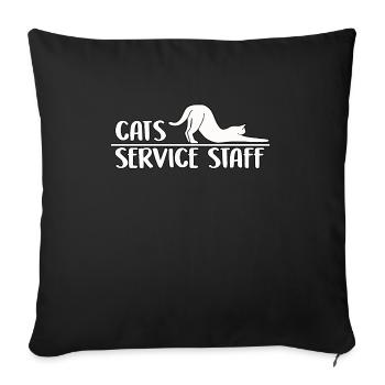 Personnel du service aux chats Mignon Propriétaire de chat Chats - Housse de coussin décorative 45 x 45 cm - noir - Devant