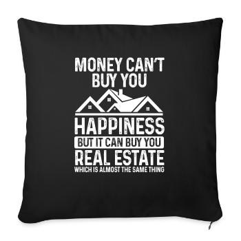 Real Estate Agent Real Estate License Test - Sofa pillowcase 17,3'' x 17,3'' (45 x 45 cm) - black - Front