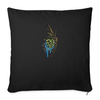 Beer Brewer I Hops Malt Beer Brewer Motif for - Sofa pillowcase 17,3'' x 17,3'' (45 x 45 cm) - black - Front