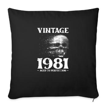 Skull Skull Skull 1981 81 Vintage Vintage Cadeau - Housse de coussin décorative 45 x 45 cm - noir - Devant
