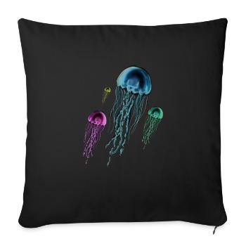 Jellyfish - Sofa pillowcase 17,3'' x 17,3'' (45 x 45 cm) - black - Front