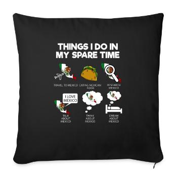 Mexico - Sofa pillowcase 17,3'' x 17,3'' (45 x 45 cm) - black - Front