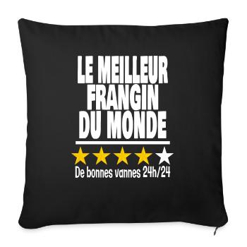 le meilleur frangin du monde - Housse de coussin décorative 45 x 45 cm - noir - Devant