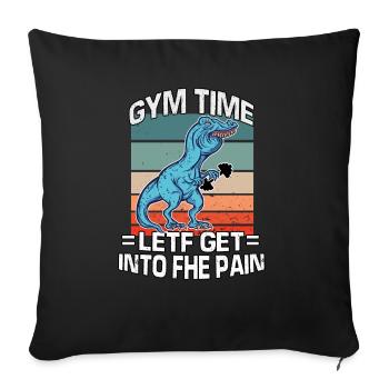 T-Rex Speech Defect Athlète Fitness Musculation - Housse de coussin décorative 45 x 45 cm - noir - Devant