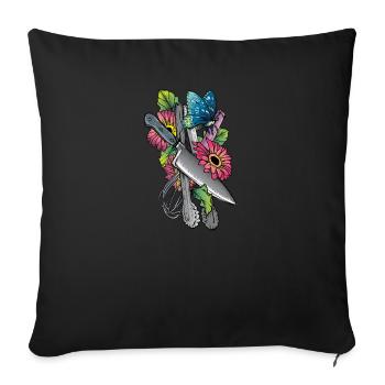 Cook I spices kitchen chef hat cook motif for chef - Sofa pillowcase 17,3'' x 17,3'' (45 x 45 cm) - black - Front