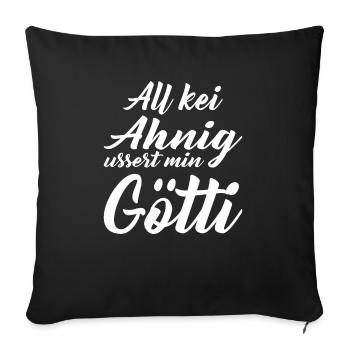Gotti Götti Schweiz Geschenk zu Weihnachten - Sofakissenbezug 45 x 45 cm - Schwarz - Vorne