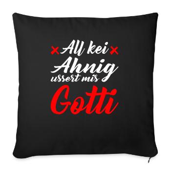 Gotti Götti Schweiz Geschenk zu Weihnachten - Sofakissenbezug 45 x 45 cm - Schwarz - Vorne