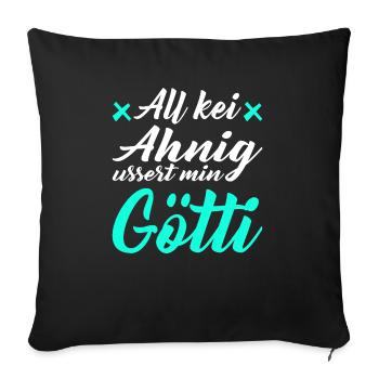 Gotti Götti Schweiz Geschenk zu Weihnachten - Sofakissenbezug 45 x 45 cm - Schwarz - Vorne