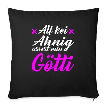 Gotti Götti Schweiz Geschenk zu Weihnachten - Sofakissenbezug 45 x 45 cm - Schwarz - Vorne