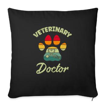 Veterinary Doctor for a Veterinarian Vet Tech - Sofa pillowcase 17,3'' x 17,3'' (45 x 45 cm) - black - Front