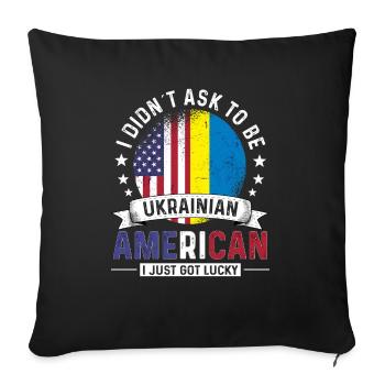 Ukrainian American Flags Pride Ukraine Flag - Sofa pillowcase 17,3'' x 17,3'' (45 x 45 cm) - black - Front