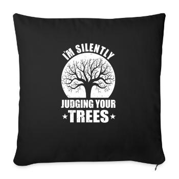 À juger silencieusement votre voisin d’arbres - Housse de coussin décorative 45 x 45 cm - noir - Devant
