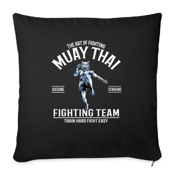 Muay Thai Tiger Fighter - Thai Boxing Fighting - Sofakissenbezug 45 x 45 cm - Schwarz - Vorne
