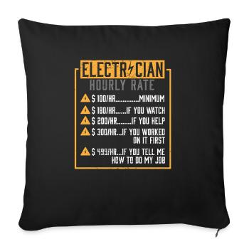 Electrician I Electrical Worker I Electrician - Sofakissenbezug 45 x 45 cm - Schwarz - Vorne