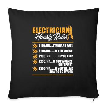 Electrician I Electrical Worker I Electrician - Sofakissenbezug 45 x 45 cm - Schwarz - Vorne