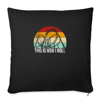 Roller Coaster Amusement Park Kirmes Amusement Park - Sofa pillowcase 17,3'' x 17,3'' (45 x 45 cm) - black - Front