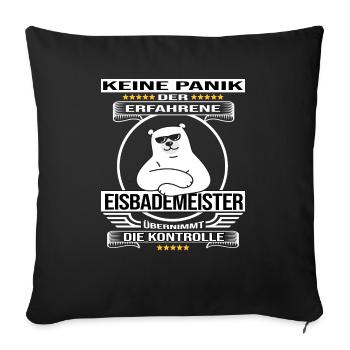 eisbademeister eisbad winterbader eisbader kalt - Sofakissenbezug 45 x 45 cm - Schwarz - Vorne