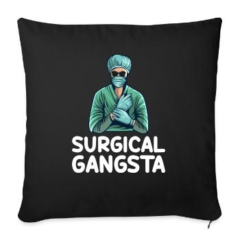 Technologue chirurgical Gangsta Tech Drôle - Housse de coussin décorative 45 x 45 cm - noir - Devant