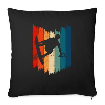 Wakeboard Vintage Wakeboarding - Housse de coussin décorative 45 x 45 cm - noir - Devant