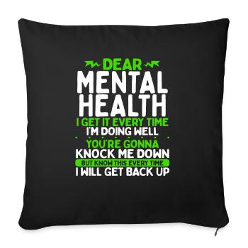Mental Health Awareness Month Mental Health - Sofakissenbezug 45 x 45 cm - Schwarz - Vorne