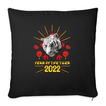 Good Luck Happy Chinese New Year of the Tiger 2022 - Sofa pillowcase 17,3'' x 17,3'' (45 x 45 cm) - black - Front
