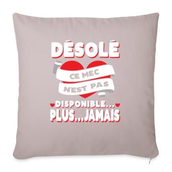 Fiancé Saint-Valentin Homme Mari Humour - Housse de coussin décorative 45 x 45 cm - taupe clair - Devant