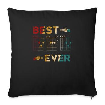 Gitarre Best Dad Ever Hidden Message Akkord für eine - Sofakissenbezug 45 x 45 cm - Schwarz - Vorne