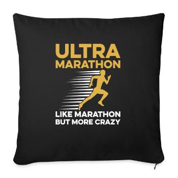 Ultramarathon-Design für einen Ultraläufer - Sofakissenbezug 45 x 45 cm - Schwarz - Vorne