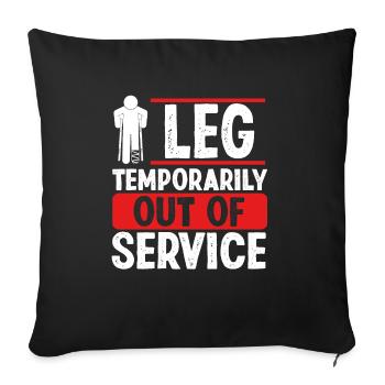 Broken Leg Club Broken Leg Broken Leg Warrior - Sofa pillowcase 17,3'' x 17,3'' (45 x 45 cm) - black - Front