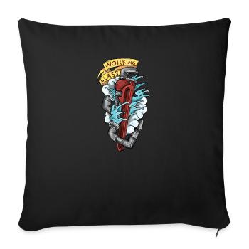 Plumber I guild heating engineer motif for plumber - Sofa pillowcase 17,3'' x 17,3'' (45 x 45 cm) - black - Front