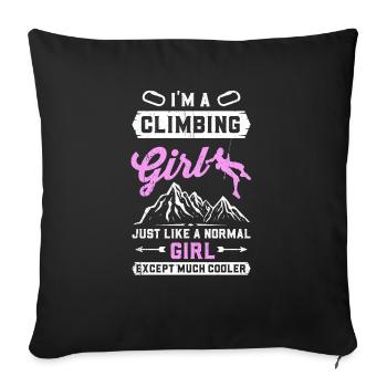Cadeau d’escalade Escalade Alpinisme Escalade - Housse de coussin décorative 45 x 45 cm - noir - Devant