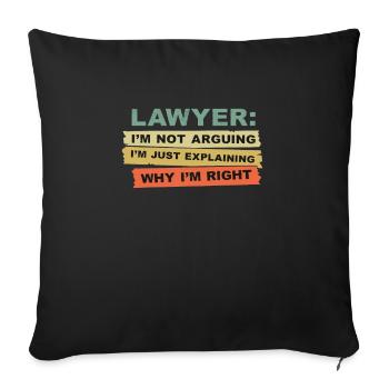 Avocat je ne discute pas - Housse de coussin décorative 45 x 45 cm - noir - Devant
