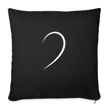 Half Heart White Gift Idea - Sofa pillowcase 17,3'' x 17,3'' (45 x 45 cm) - black - Front