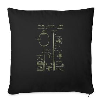 Drôle de pickleball Badminton Badminton Badminton - Housse de coussin décorative 45 x 45 cm - noir - Devant