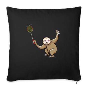 Lustiger Pickleball Badminton Federball - Sofakissenbezug 45 x 45 cm - Schwarz - Vorne