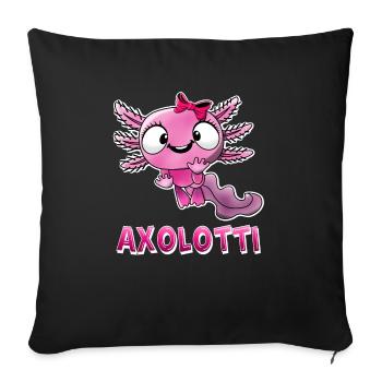 Axolotti Axolotl Mädchen - Sofakissenbezug 45 x 45 cm - Schwarz - Vorne