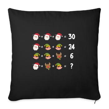 Christmas Math Elves Santa Claus Reindeer - Sofa pillowcase 17,3'' x 17,3'' (45 x 45 cm) - black - Front