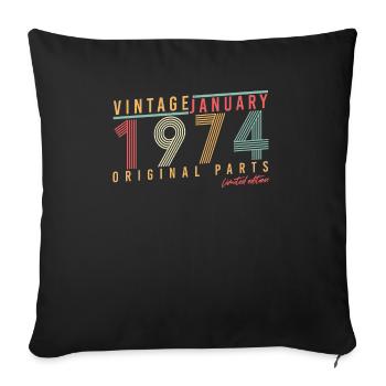 Millésime Janvier 1974 Original - Housse de coussin décorative 45 x 45 cm - noir - Devant