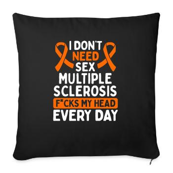 Multiple Sclerosis Awareness Orange MS Ribbon - Sofakissenbezug 45 x 45 cm - Schwarz - Vorne