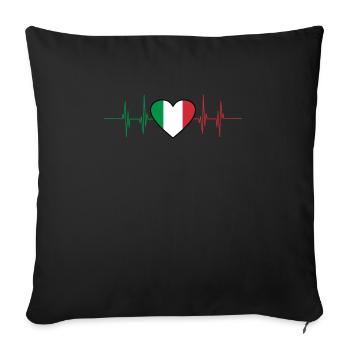 Italian Italy Flag Italia - Sofa pillowcase 17,3'' x 17,3'' (45 x 45 cm) - black - Front