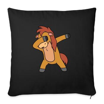 Horse - Sofa pillowcase 17,3'' x 17,3'' (45 x 45 cm) - black - Front