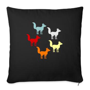 Fox - Sofa pillowcase 17,3'' x 17,3'' (45 x 45 cm) - black - Front